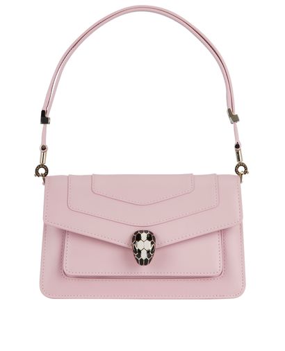 Serpenti Forever Shoulder Bag, &pound;1,100, Handbags, Pink, Front view
